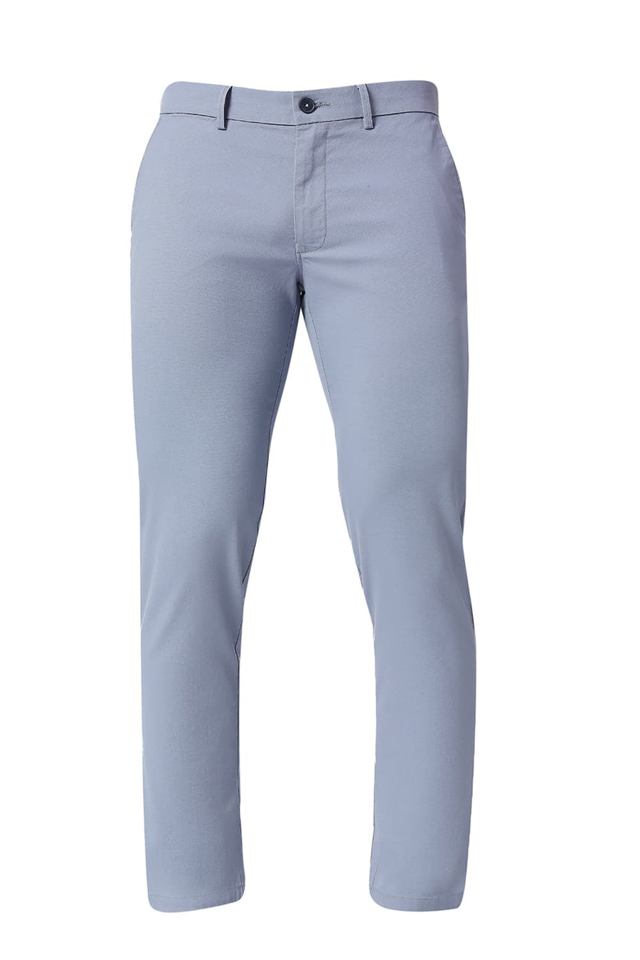 BASICS SKINNY FIT WEATHERVANE BLUE COTTON STRETCH TROUSERS