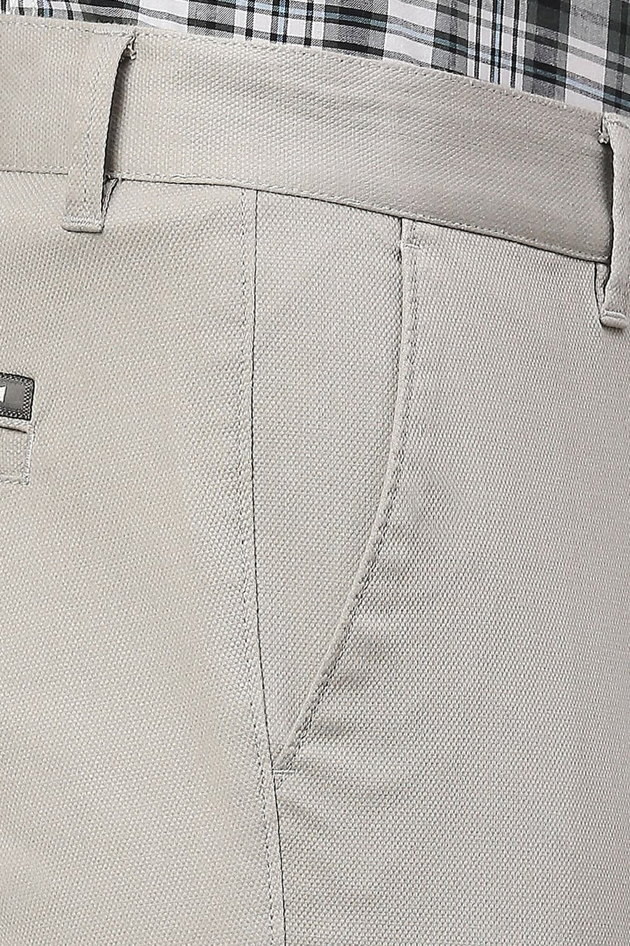 BASICS TAPERED FIT AGATE STONE COTTON STRETCH DOBBY TROUSERS