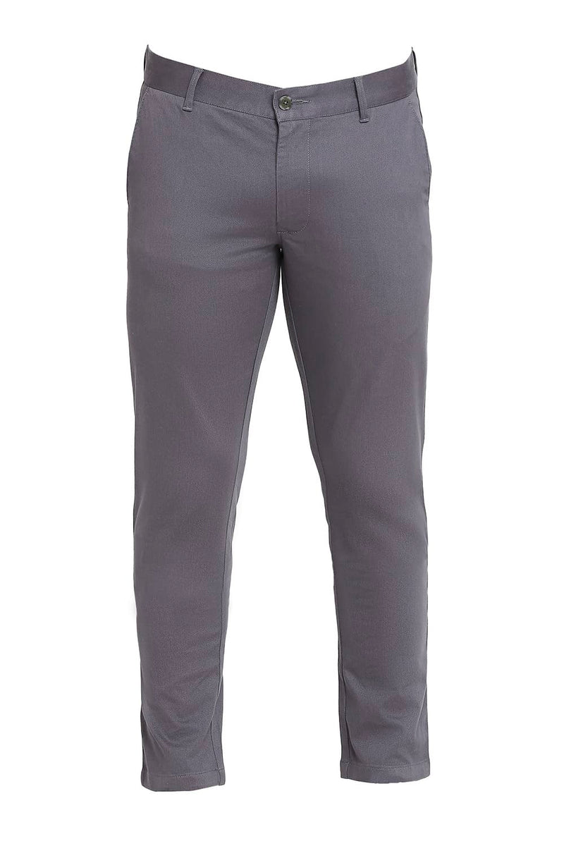 BASICS TAPERED FIT COTTON STRETCH DOBBY TROUSERS