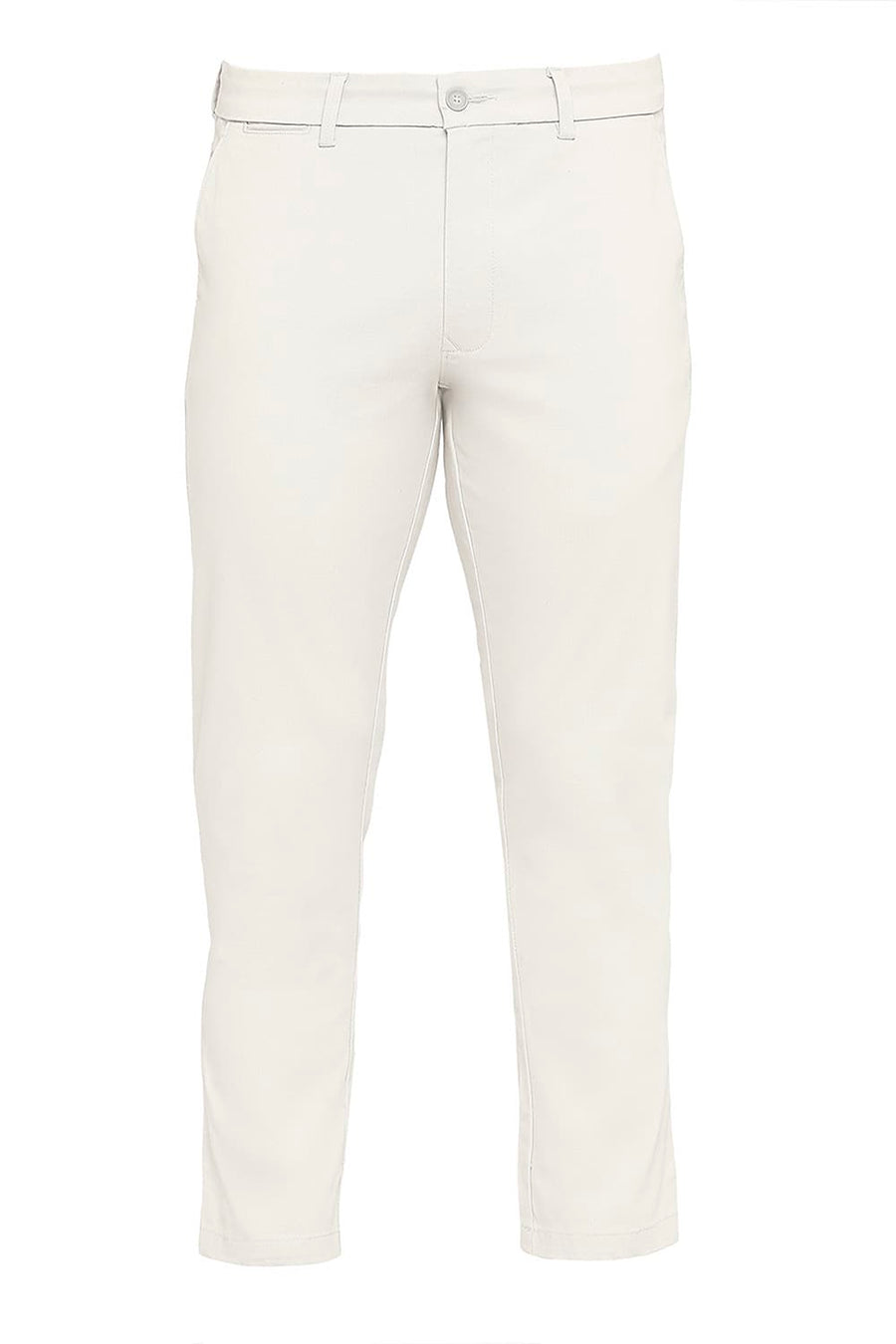 BASICS TAPERED FIT MOONSTRUCK STONE COTTON STRETCH DOBBY TROUSERS
