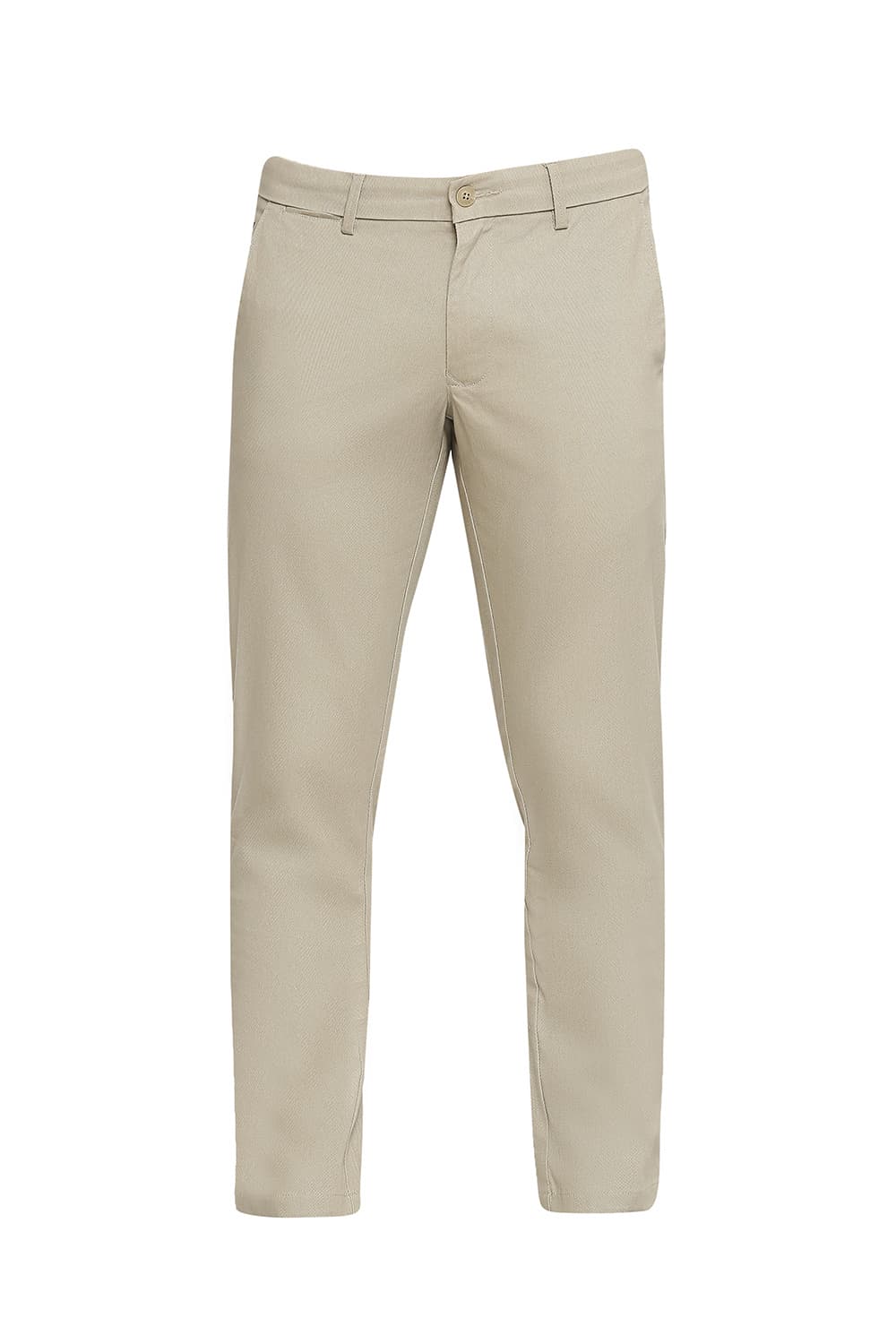 BASICS TAPERED FIT COTTON STRETCH DOBBY TROUSERS