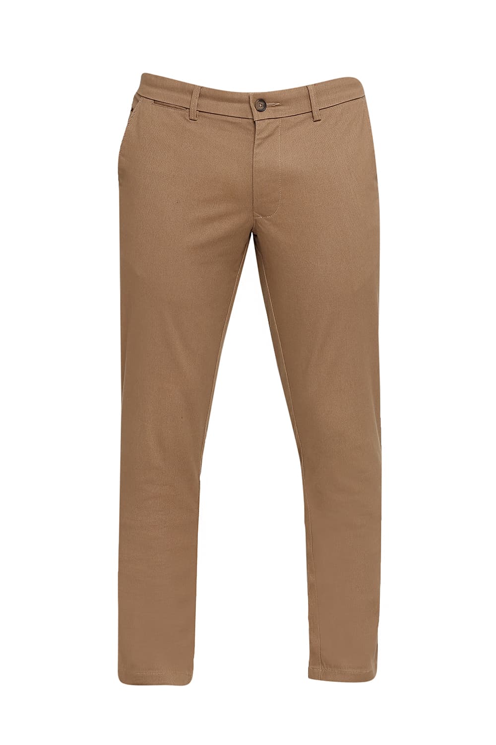 BASICS TAPERED FIT COTTON STRETCH DOBBY TROUSERS