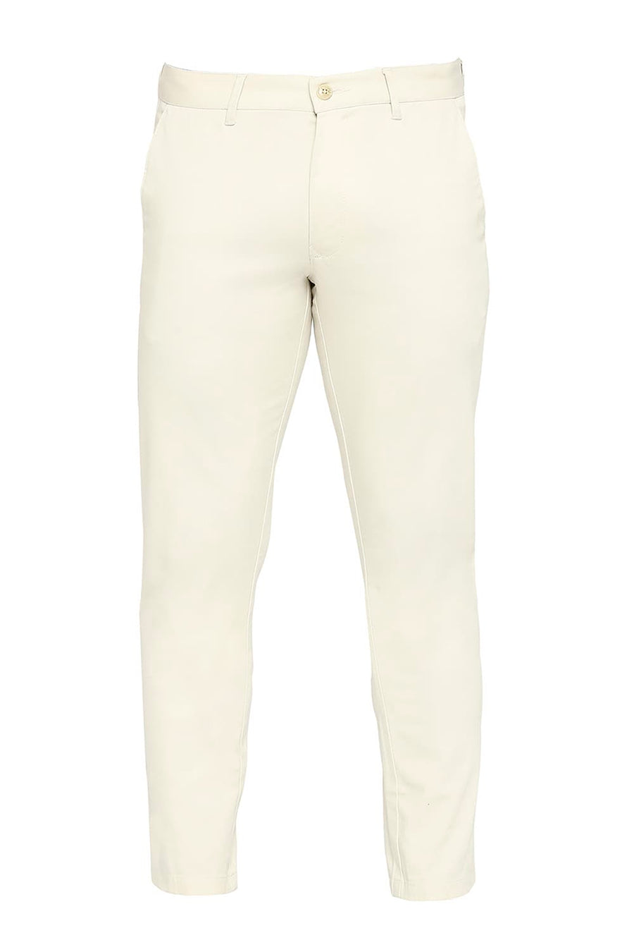 BASICS TAPERED FIT PISTACHIO SHELL COTTON STRETCH DOBBY TROUSERS