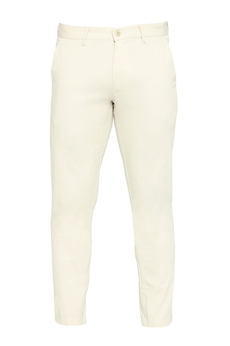 BASICS TAPERED FIT COTTON STRETCH DOBBY TROUSERS