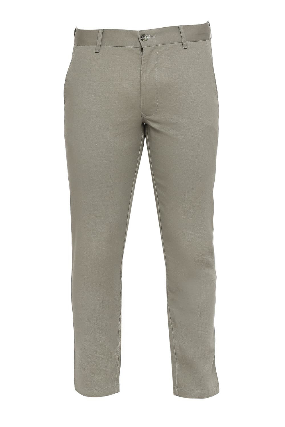 BASICS TAPERED FIT COTTON STRETCH DOBBY TROUSERS