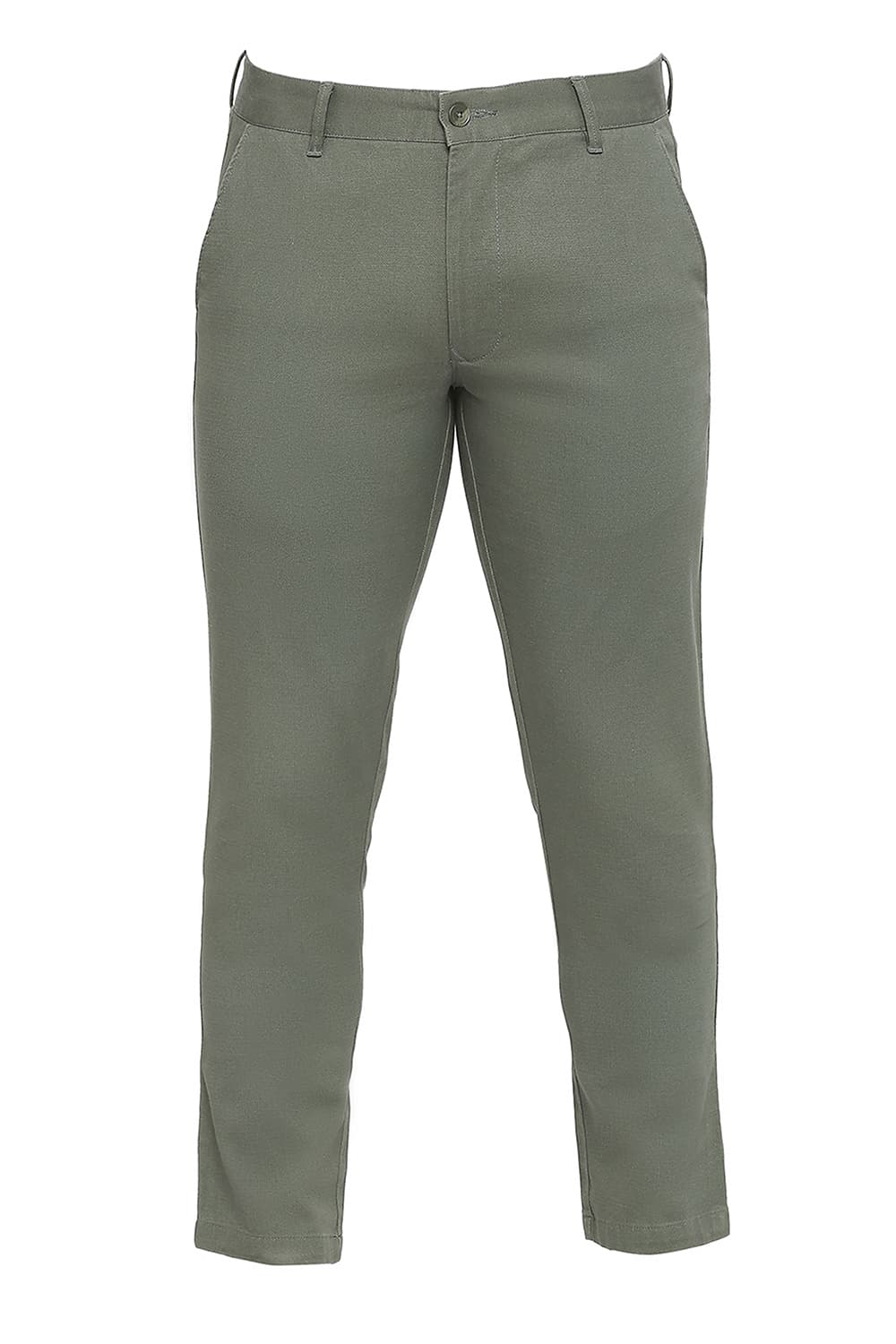 BASICS TAPERED FIT COTTON STRETCH DOBBY TROUSERS