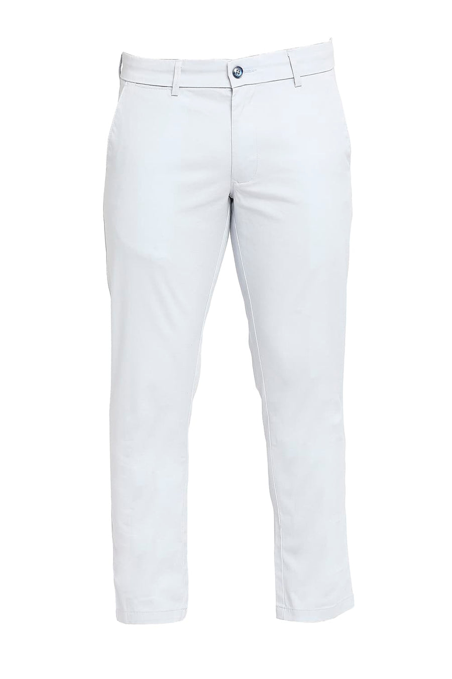 BASICS TAPERED FIT BLUE DAWN COTTON STRETCH DOBBY TROUSERS