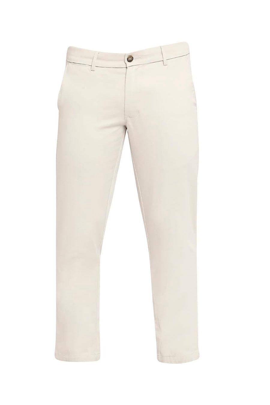 BASICS TAPERED FIT VINTAGE STONE COTTON STRETCH DOBBY TROUSERS