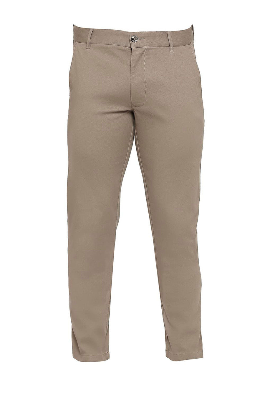 BASICS TAPERED FIT MOREL GREY COTTON STRETCH DOBBY TROUSERS