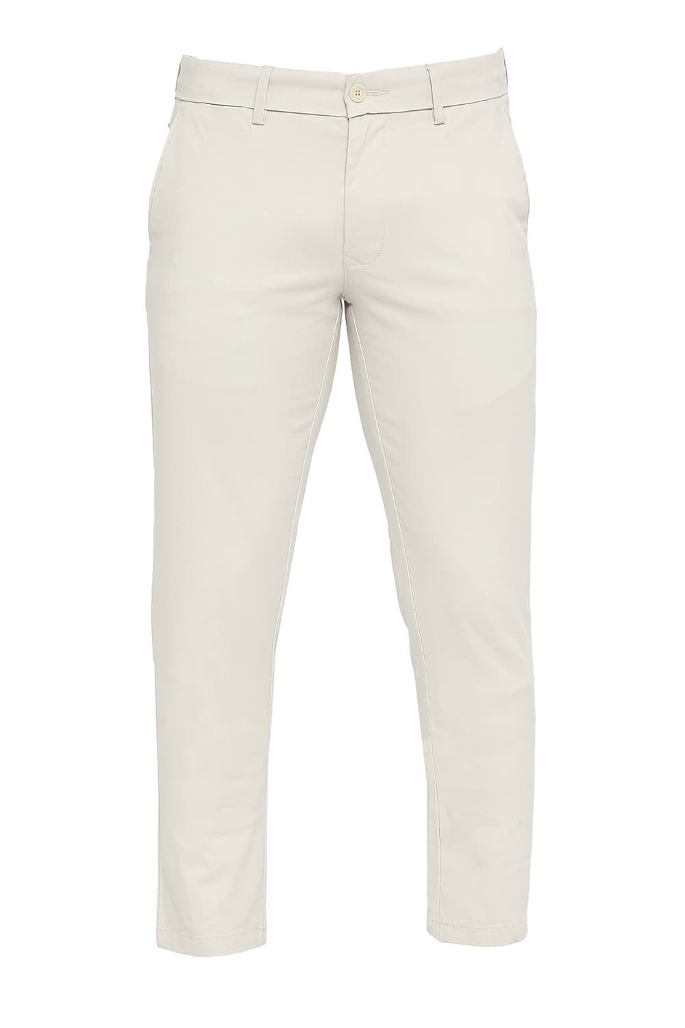 BASICS TAPERED FIT COTTON STRETCH DOBBY TROUSERS