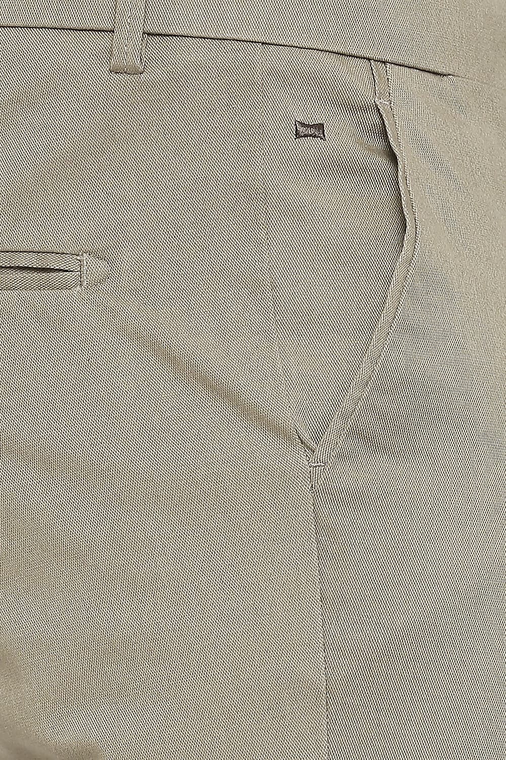 BASICS TAPERED FIT COTTON STRETCH DOBBY TROUSERS