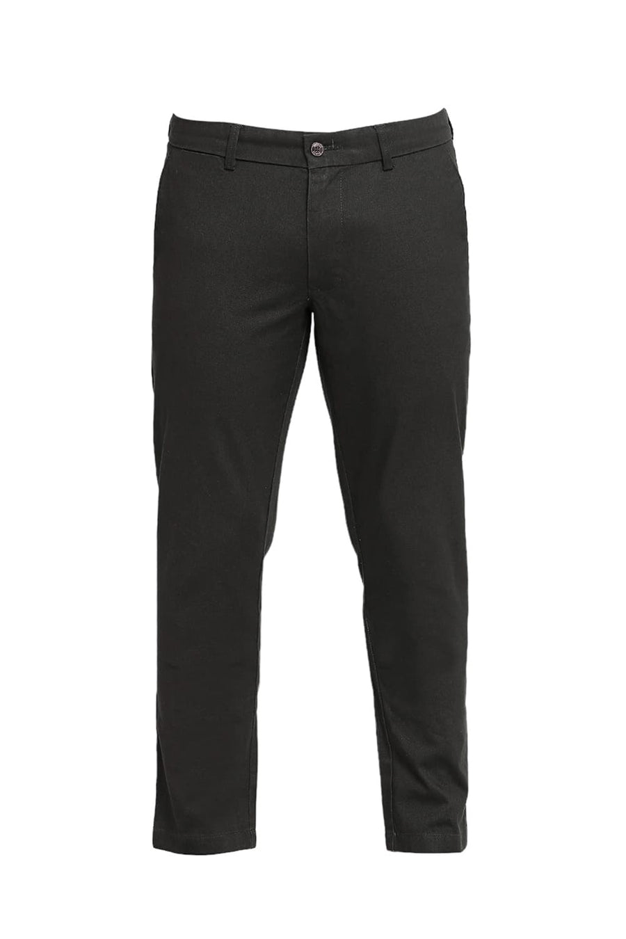 BASICS TAPERED FIT FOREST NIGHT GREEN COTTON STRETCH DOBBY TROUSERS