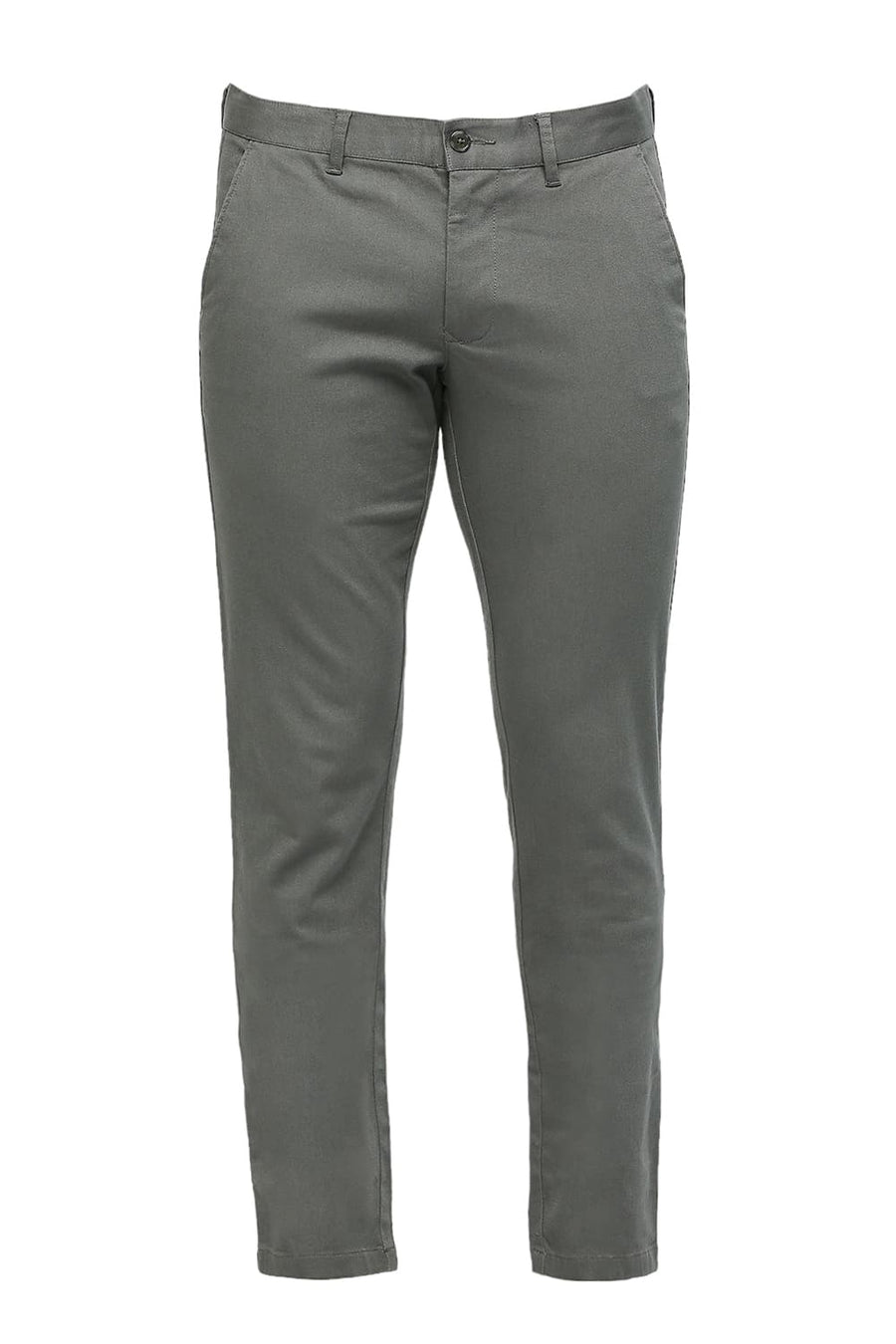 BASICS TAPERED FIT SEDONA SAGE GREY COTTON STRETCH DOBBY TROUSERS