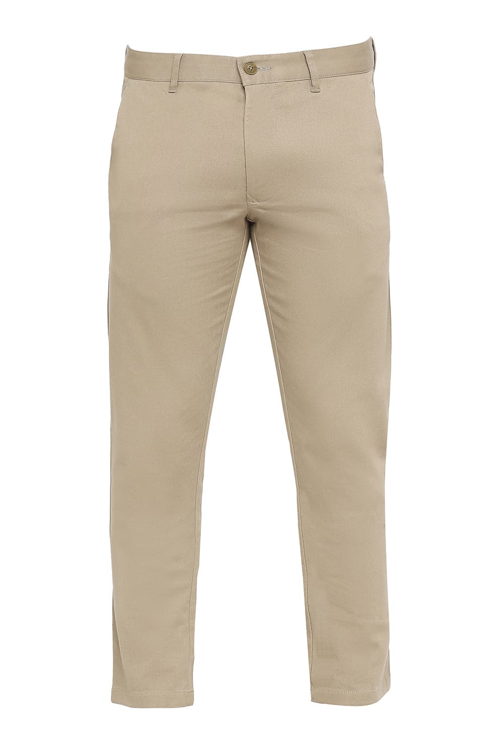 BASICS TAPERED FIT COTTON STRETCH DOBBY TROUSERS