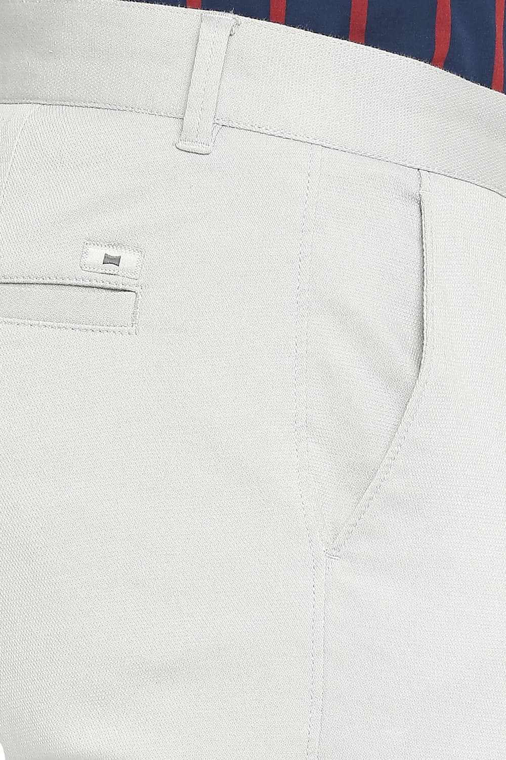 BASICS TAPERED FIT COTTON STRETCH DOBBY TROUSERS