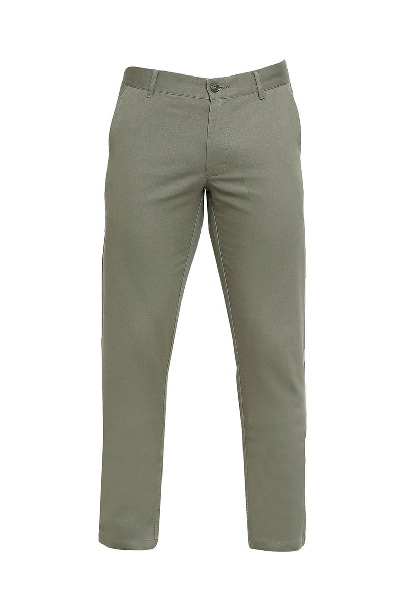 BASICS TAPERED FIT COTTON STRETCH DOBBY TROUSERS