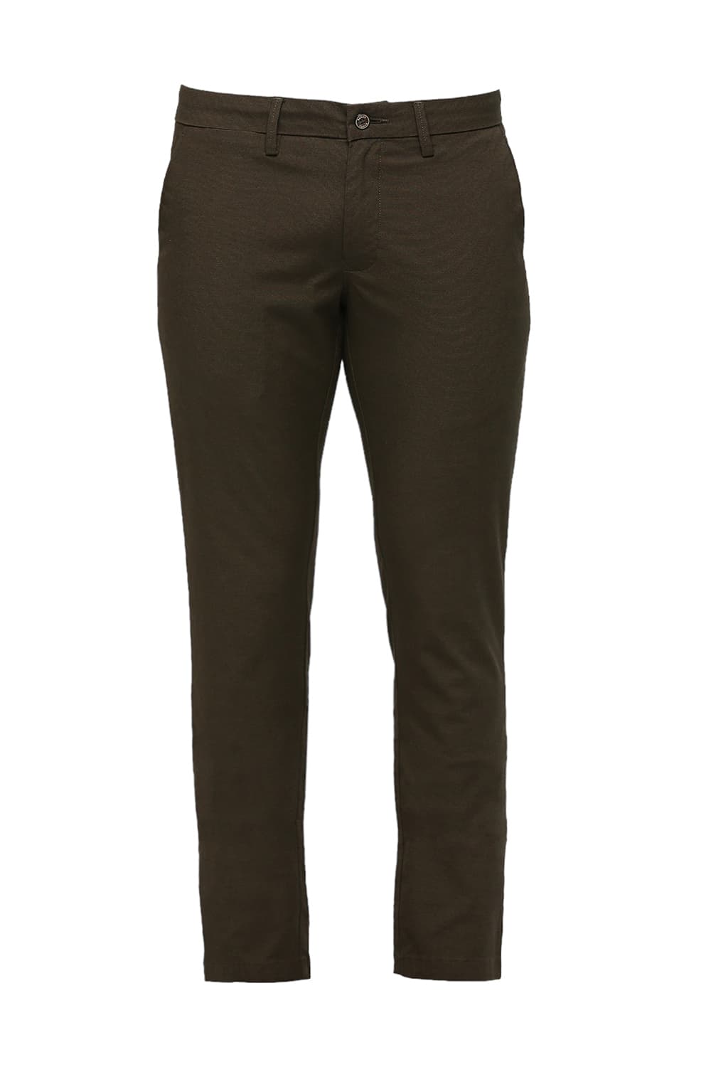 BASICS TAPERED FIT COTTON PLOYESTER STRETCH DOBBY TROUSERS