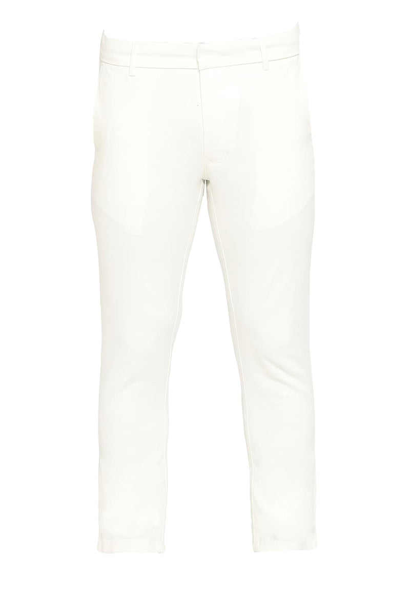 BASICS TAPERED FIT COTTON VISCOSE STRETCH DOBBY TROUSERS