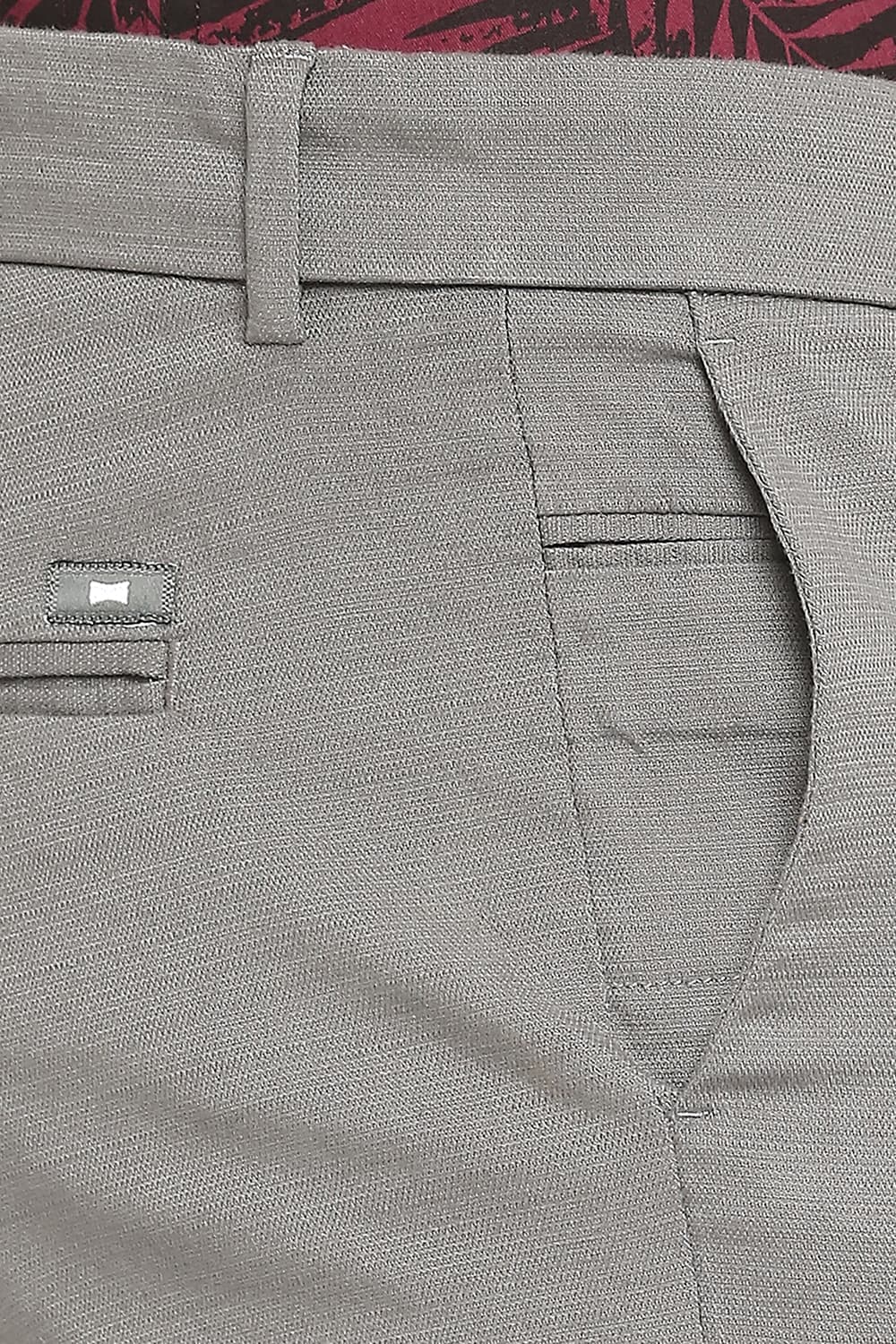 BASICS TAPERED FIT COTTON VISCOSE STRETCH DOBBY TROUSERS