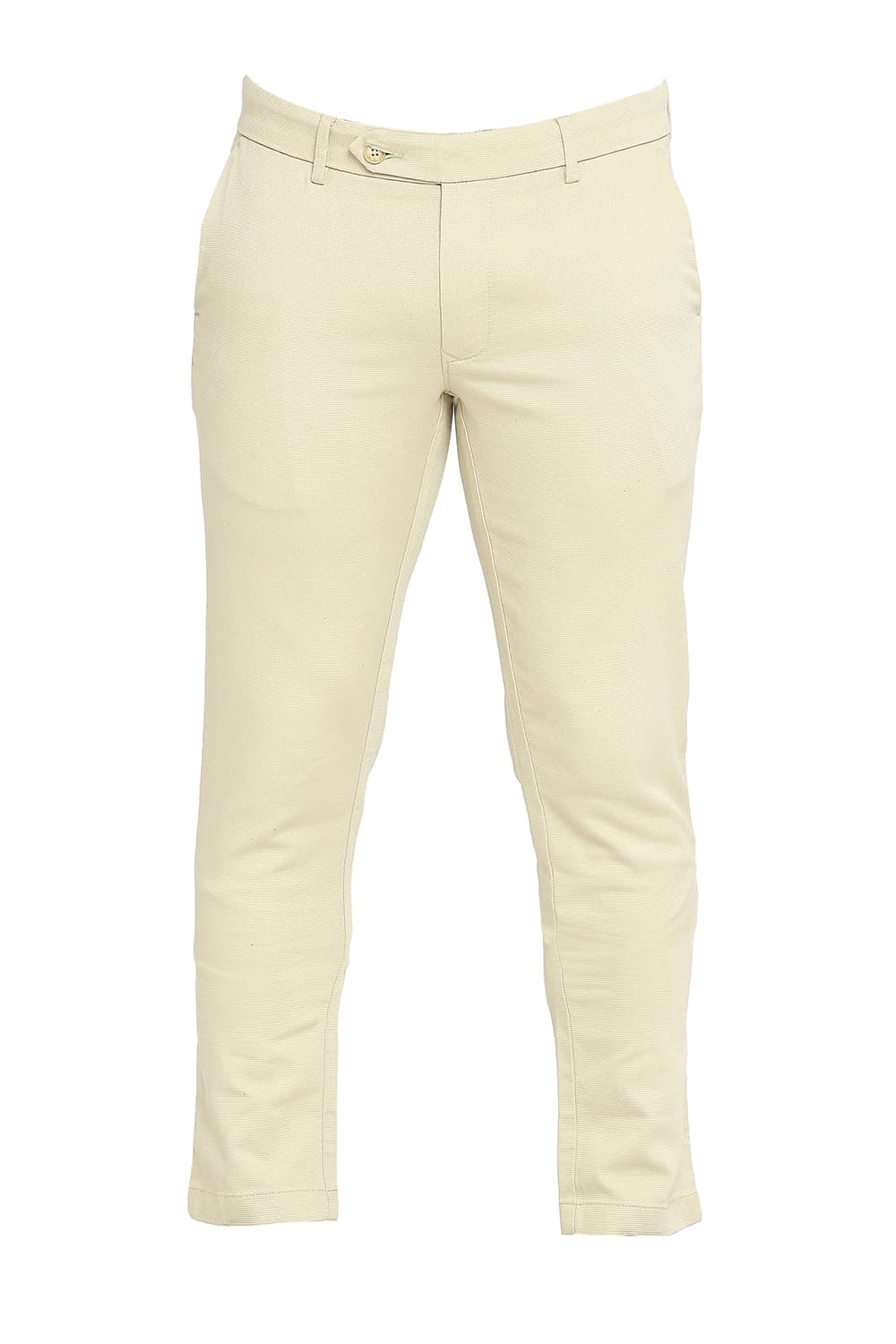 BASICS TAPERED FIT COTTON TENCEL STRETCH DOBBY TROUSERS