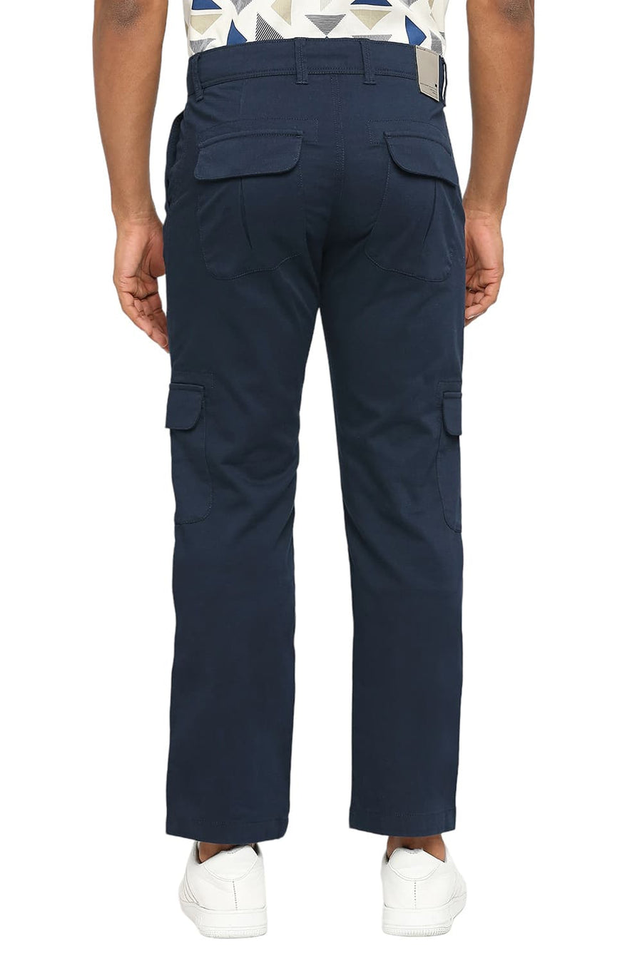 BASICS DRIFT CARGO FIT NAVY NIGHT COTTON STRETCH DOBBY TROUSERS