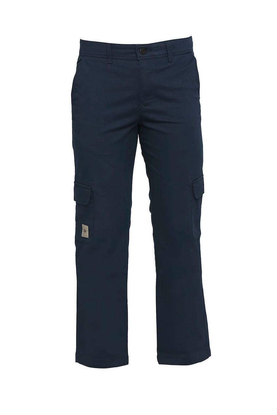 BASICS DRIFT CARGO FIT NAVY NIGHT COTTON STRETCH DOBBY TROUSERS