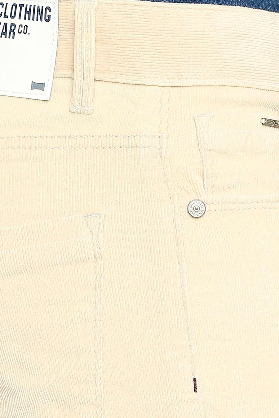 BASICS DRIFT FIT ANGORA BEIGE COTTON STRETCH CORDUORY TROUSERS