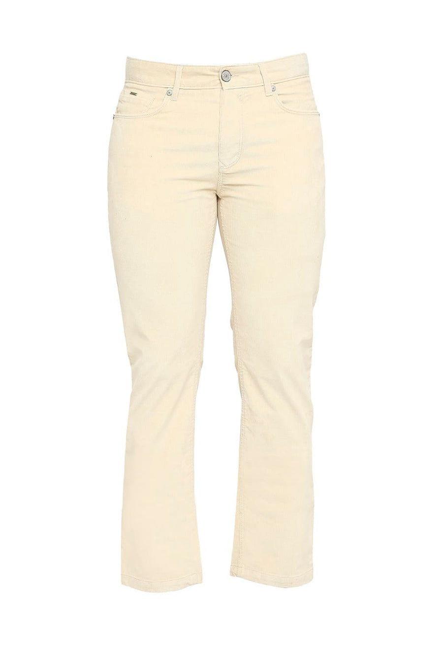 BASICS DRIFT FIT ANGORA BEIGE COTTON STRETCH CORDUORY TROUSERS