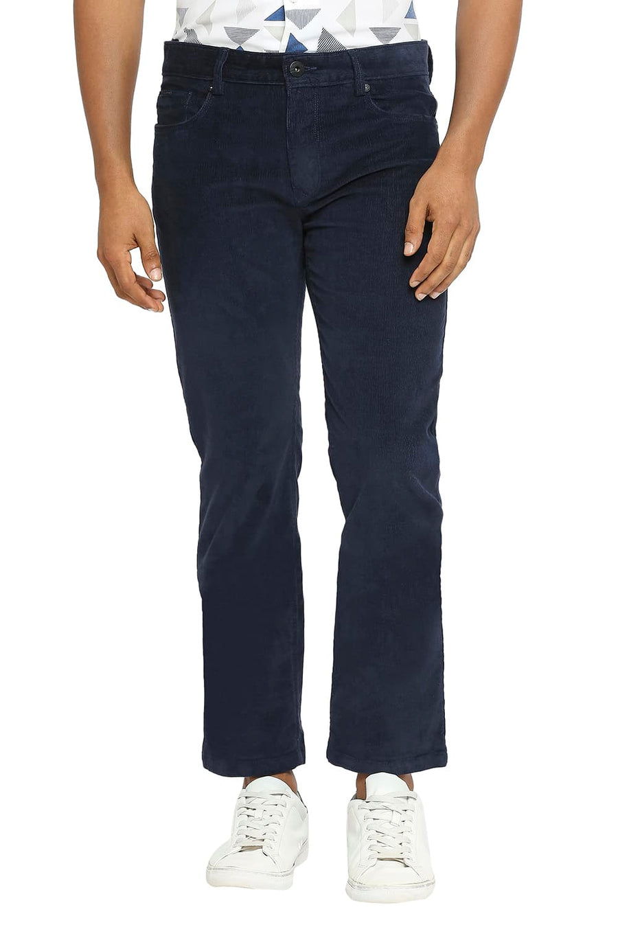 BASICS DRIFT FIT SALUTE NAVY COTTON STRETCH CORDUORY TROUSERS