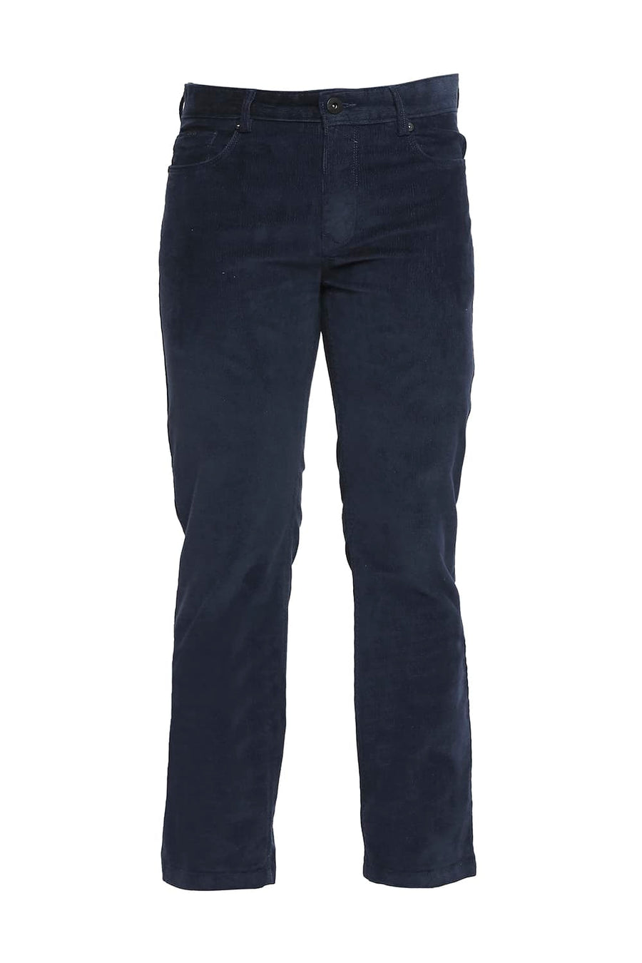 BASICS DRIFT FIT SALUTE NAVY COTTON STRETCH CORDUORY TROUSERS