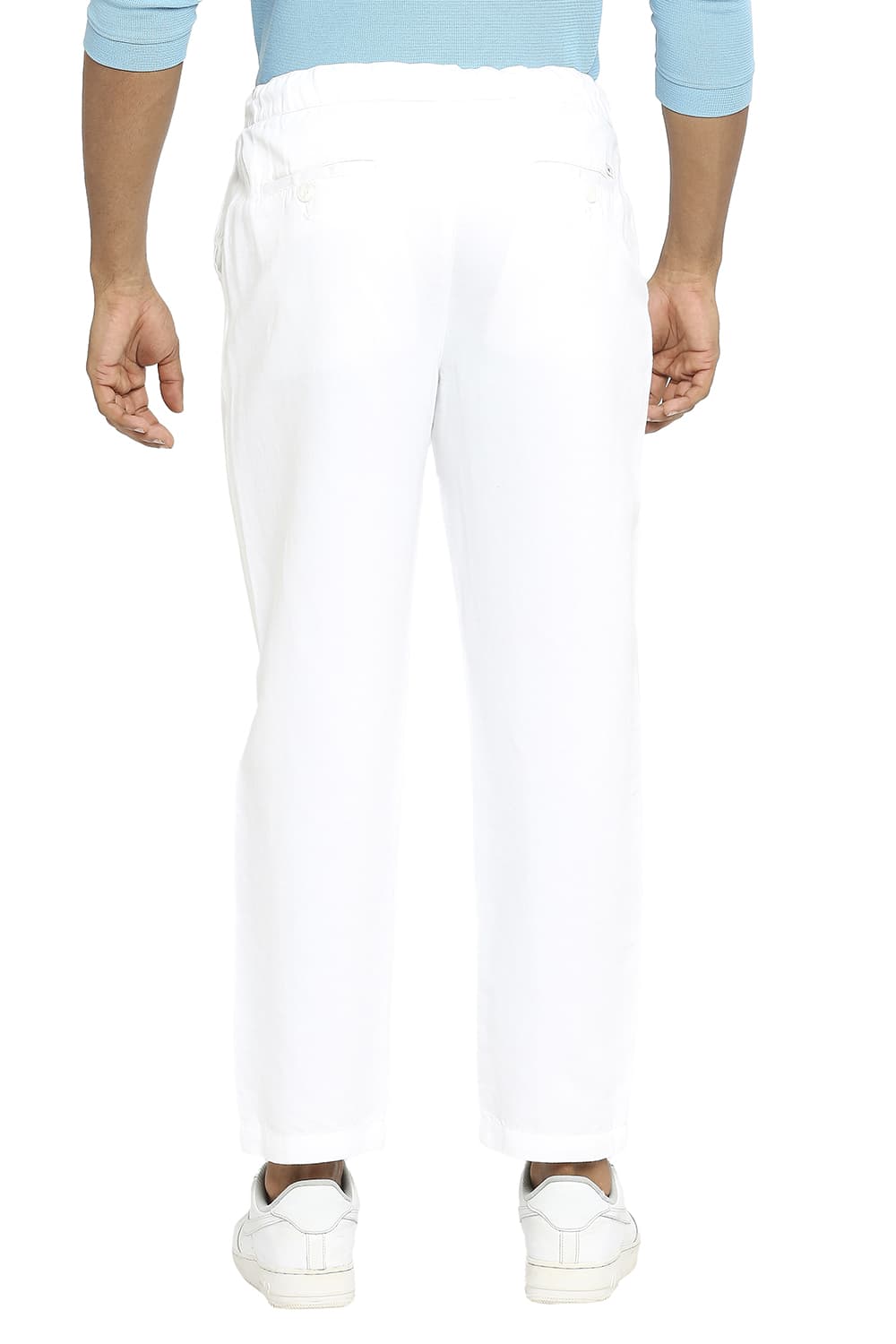 BASICS RELAXED FIT LINEN COTTON TROUSERS