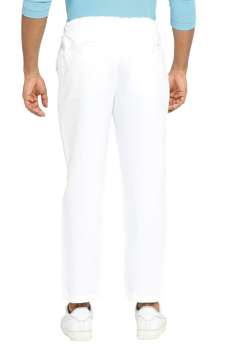 BASICS RELAXED FIT LINEN COTTON TROUSERS