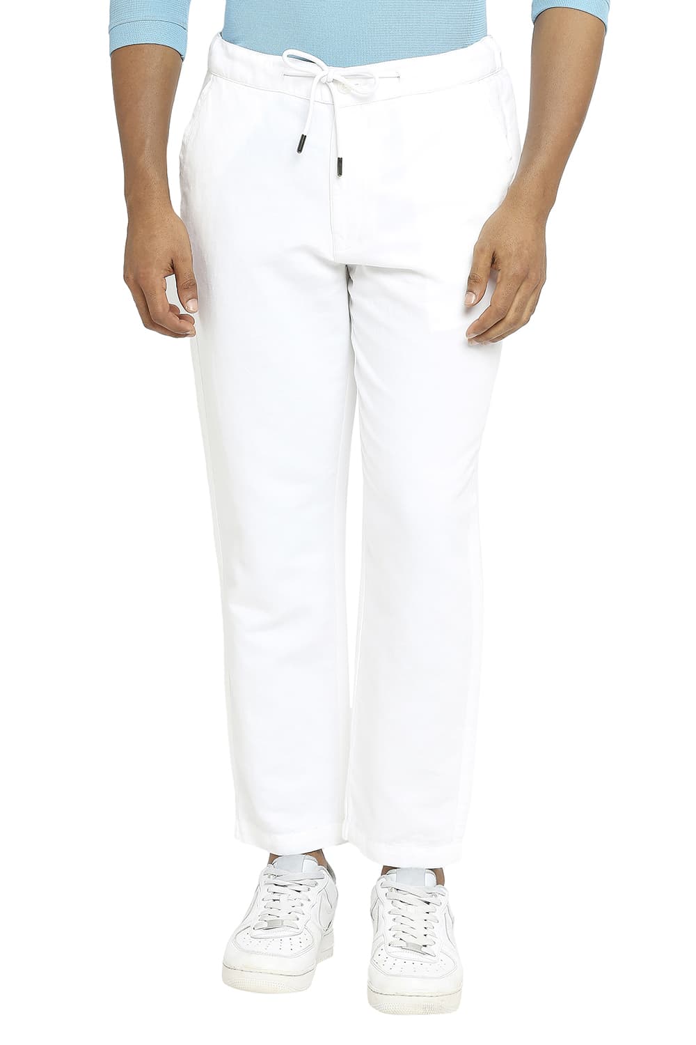 BASICS RELAXED FIT LINEN COTTON TROUSERS