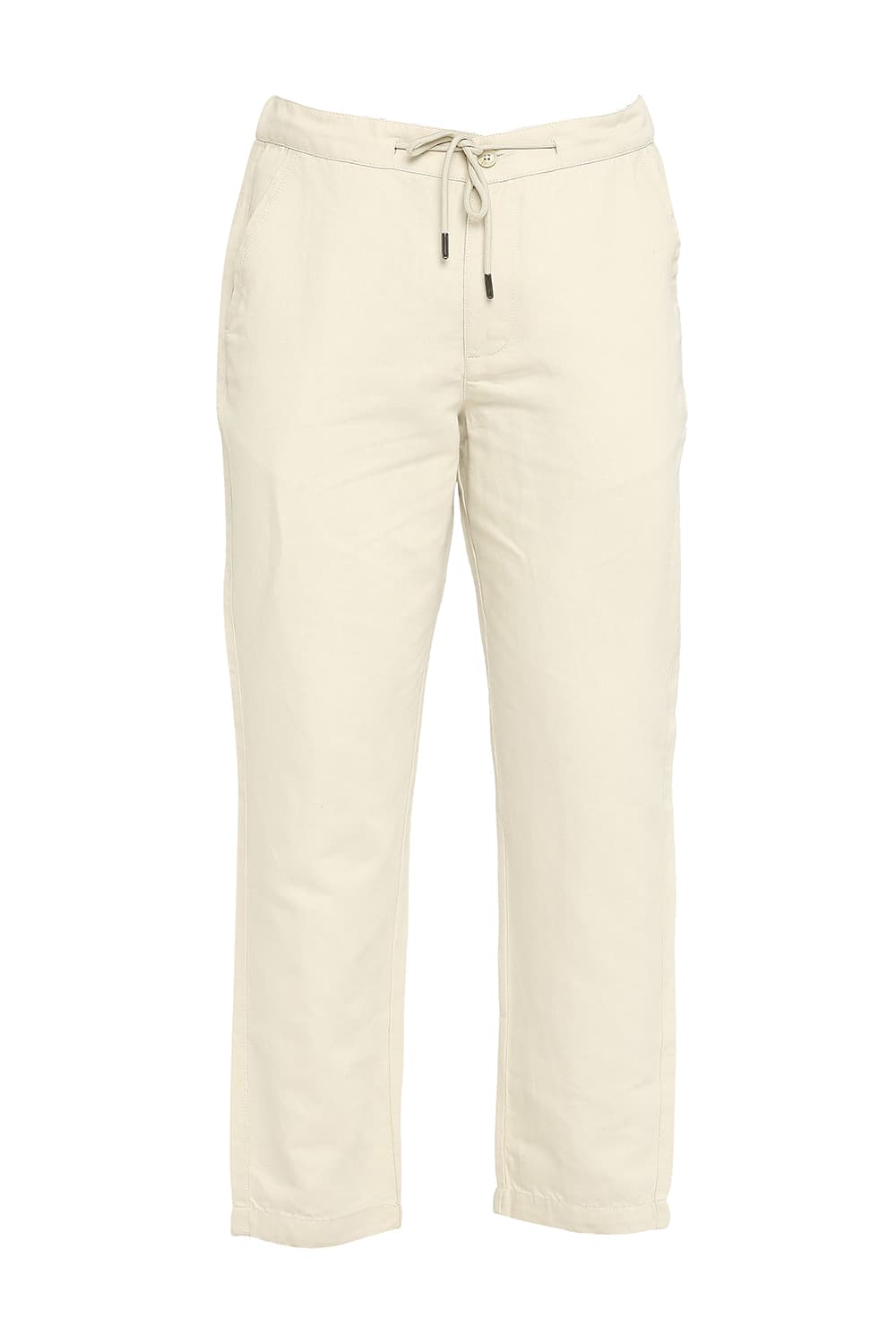 BASICS RELAXED FIT LINEN COTTON TROUSERS