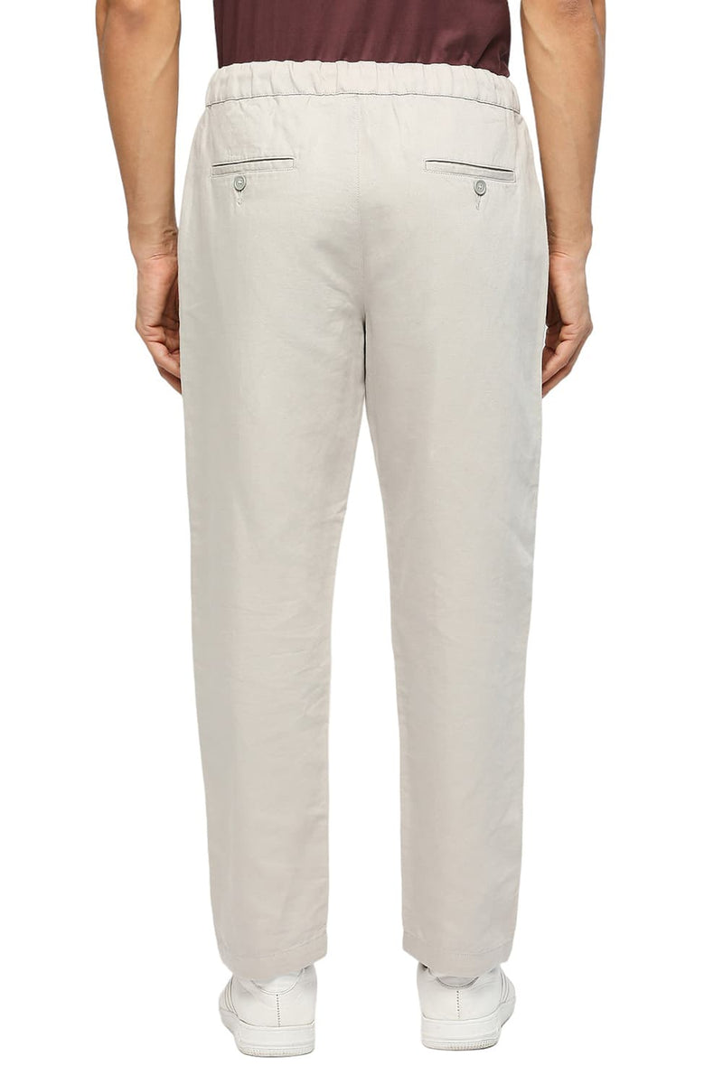 BASICS RELAXED FIT LINEN COTTON TROUSERS