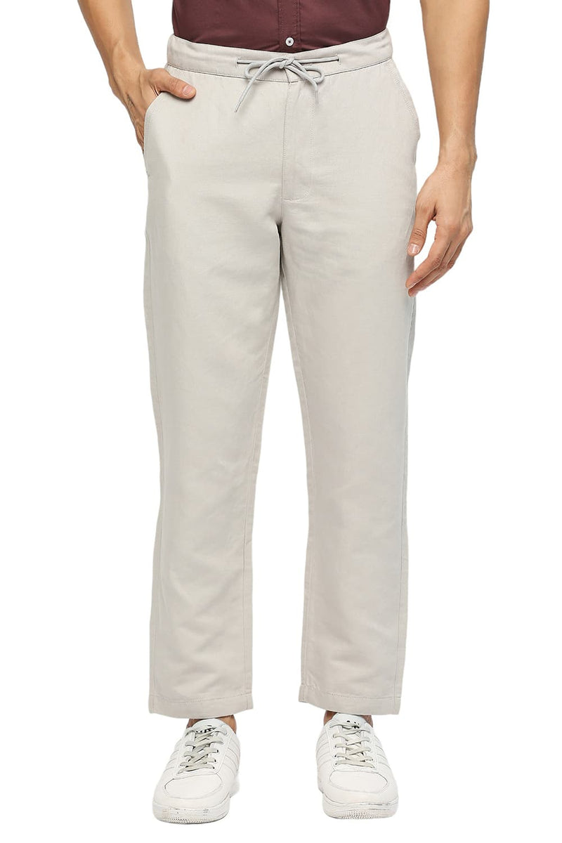 BASICS RELAXED FIT LINEN COTTON TROUSERS