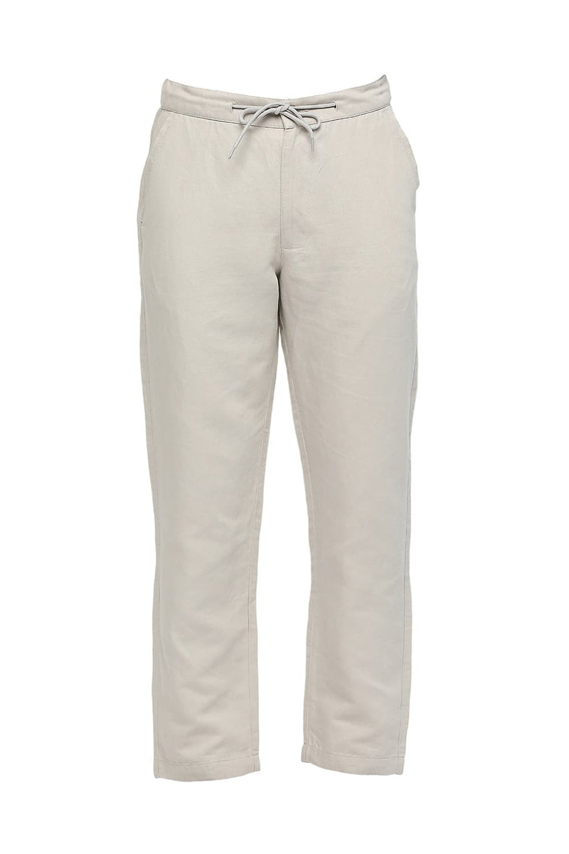 BASICS RELAXED FIT LINEN COTTON TROUSERS