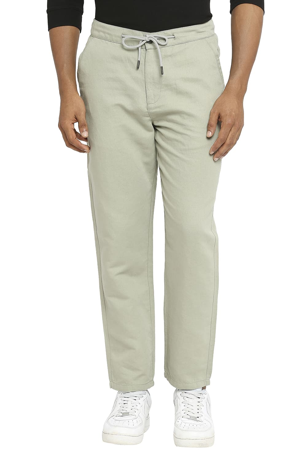 BASICS RELAXED FIT LINEN COTTON TROUSERS