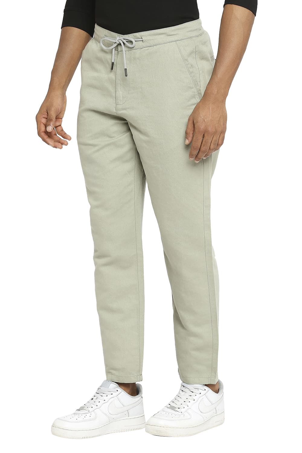 BASICS RELAXED FIT LINEN COTTON TROUSERS