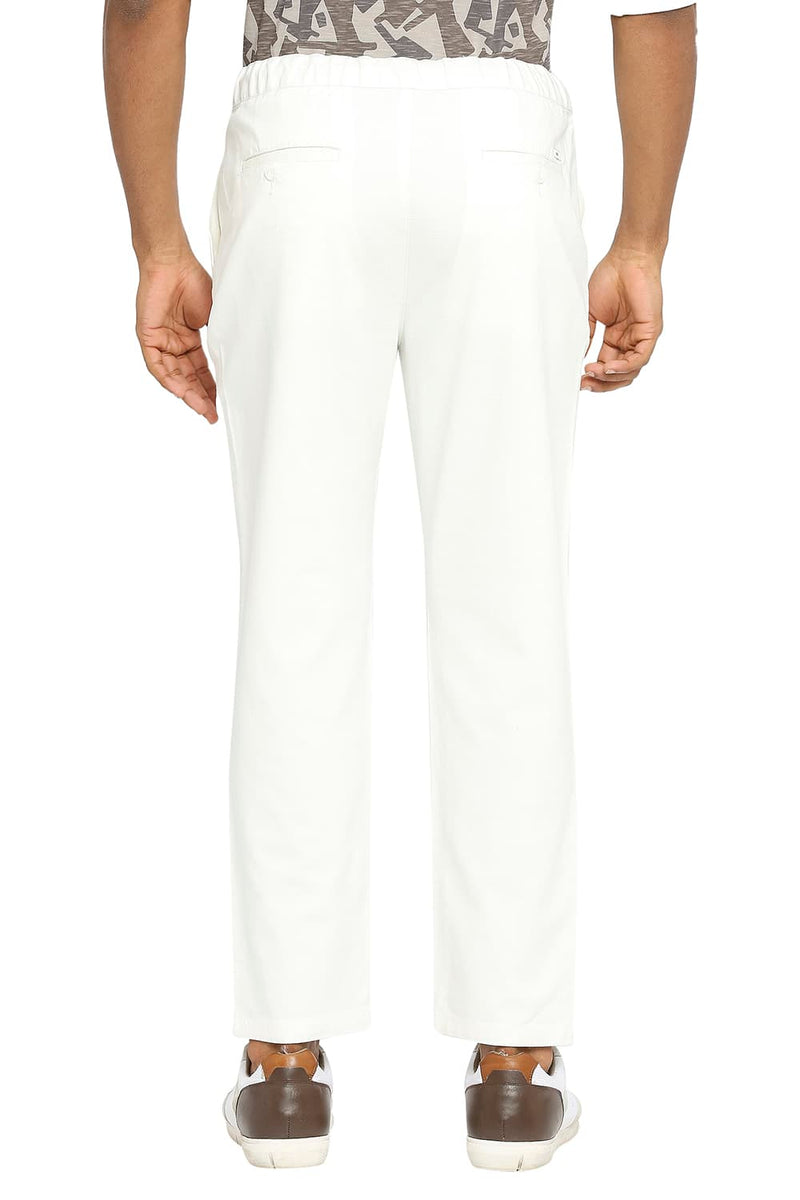 BASICS RELAXED FIT COTTON VISCOSE STRETCH DOBBY TROUSERS