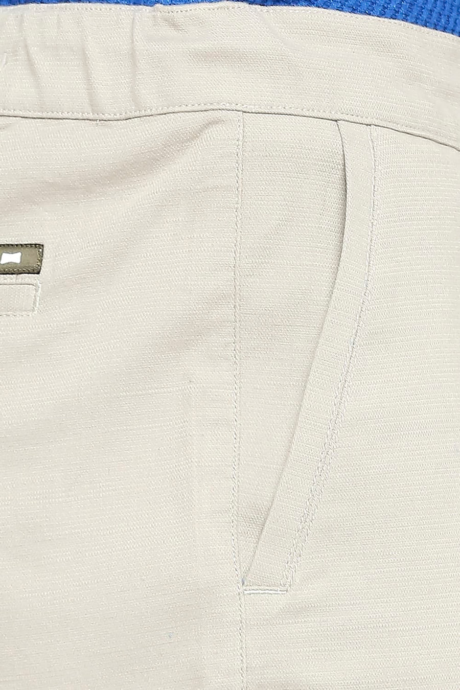 BASICS RELAXED FIT GREY STRING COTTON VISCOSE STRETCH DOBBY TROUSERS