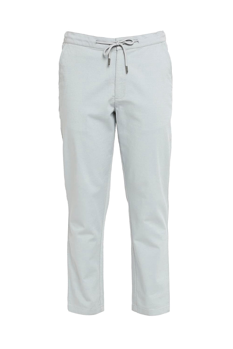 BASICS RELAXED FIT COTTON VISCOSE STRETCH DOBBY TROUSERS