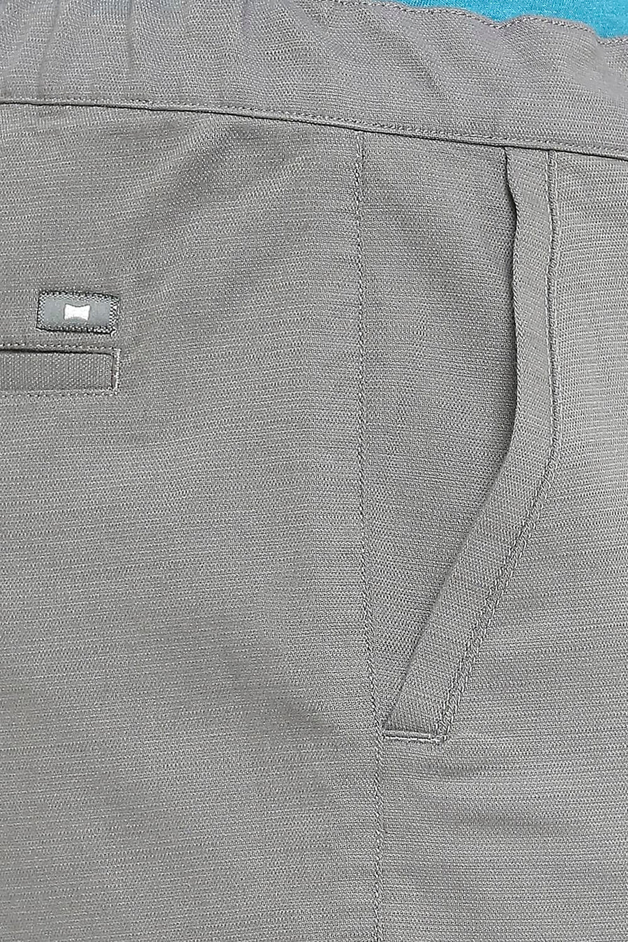 BASICS RELAXED FIT GARGOYLE GREY COTTON VISCOSE STRETCH DOBBY TROUSERS