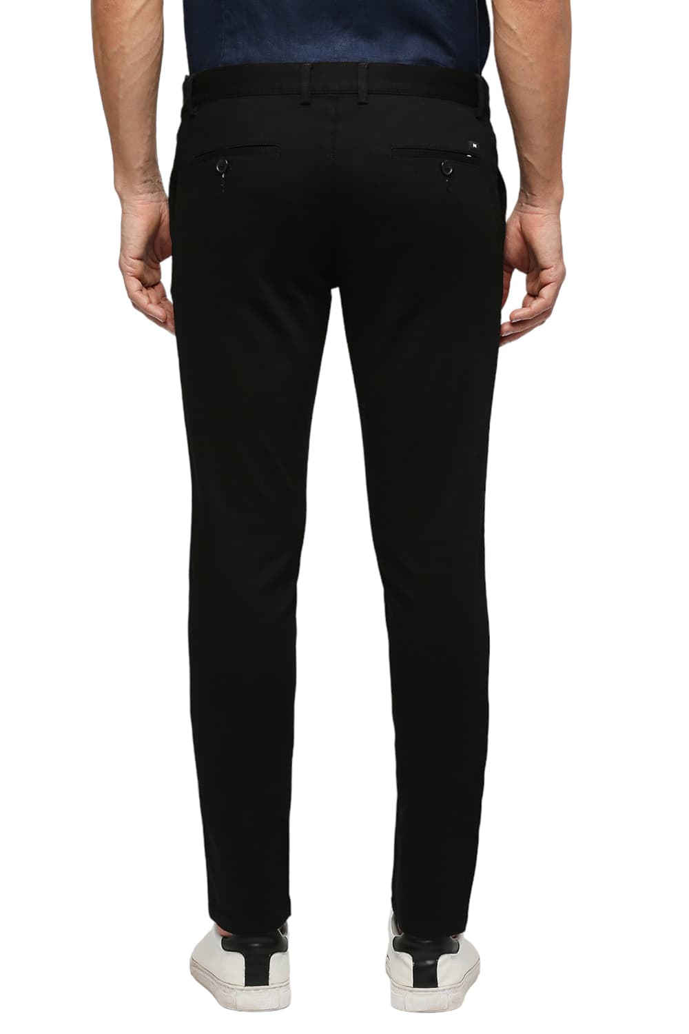 BASICS TAPERED FIT COTTON STRETCH DOBBY TROUSERS