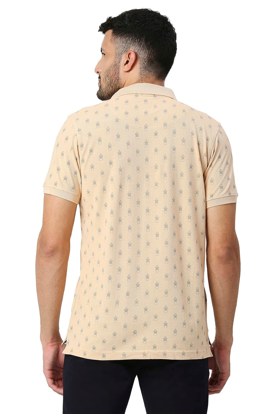 BASICS MUSCLE FIT APPLE BLOSSOM COTTON POLO T-SHIRT