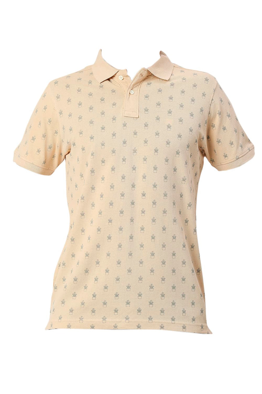 BASICS MUSCLE FIT APPLE BLOSSOM COTTON POLO T-SHIRT
