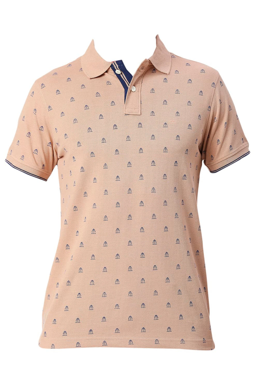BASICS MUSCLE FIT MAPLE SUGAR COTTON POLYESTER POLO T-SHIRT