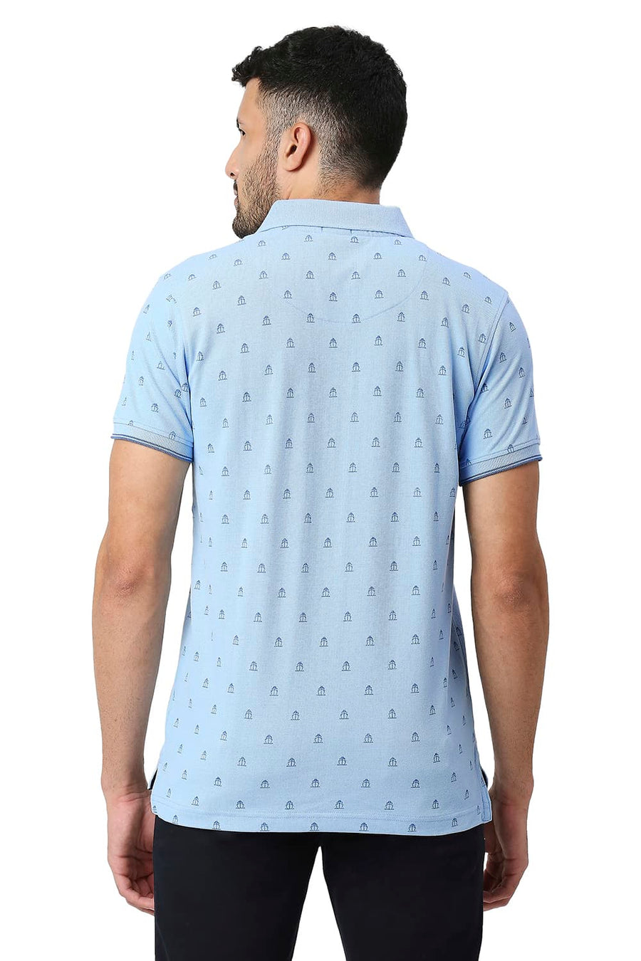 BASICS MUSCLE FIT ANGEL FALLS COTTON POLYESTER POLO T-SHIRT