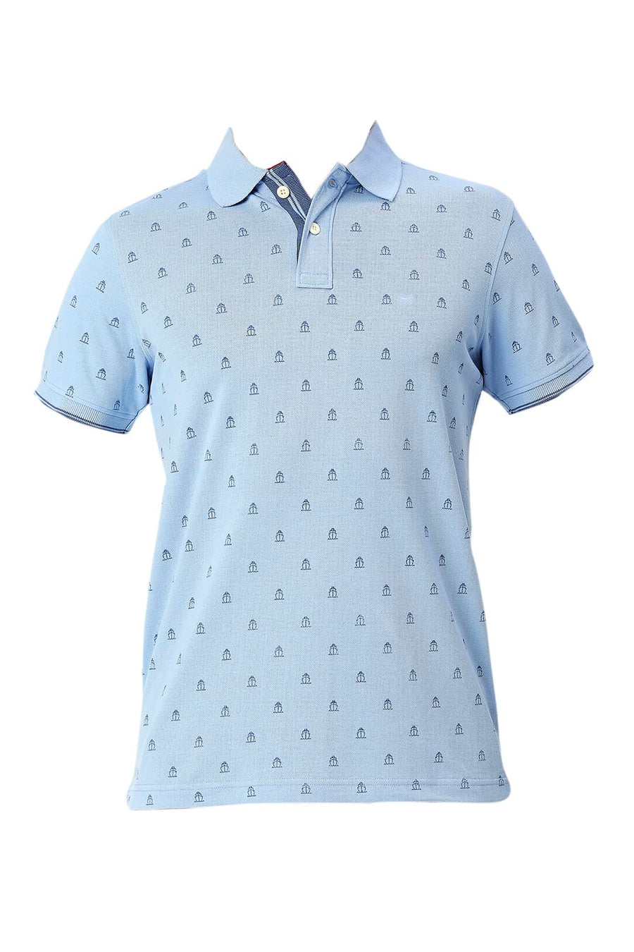 BASICS MUSCLE FIT ANGEL FALLS COTTON POLYESTER POLO T-SHIRT