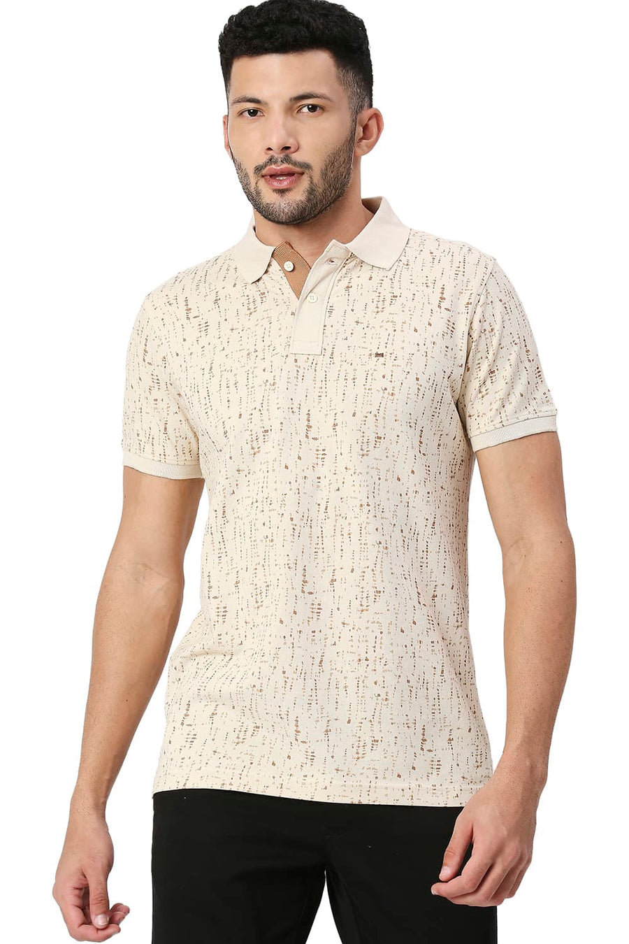 BASICS MUSCLE FIT SHEER BLISS COTTON POLO T-SHIRT